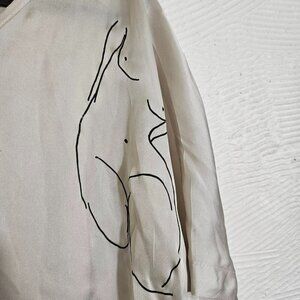 Silky Millie & Lou Top With Line Drawn Women